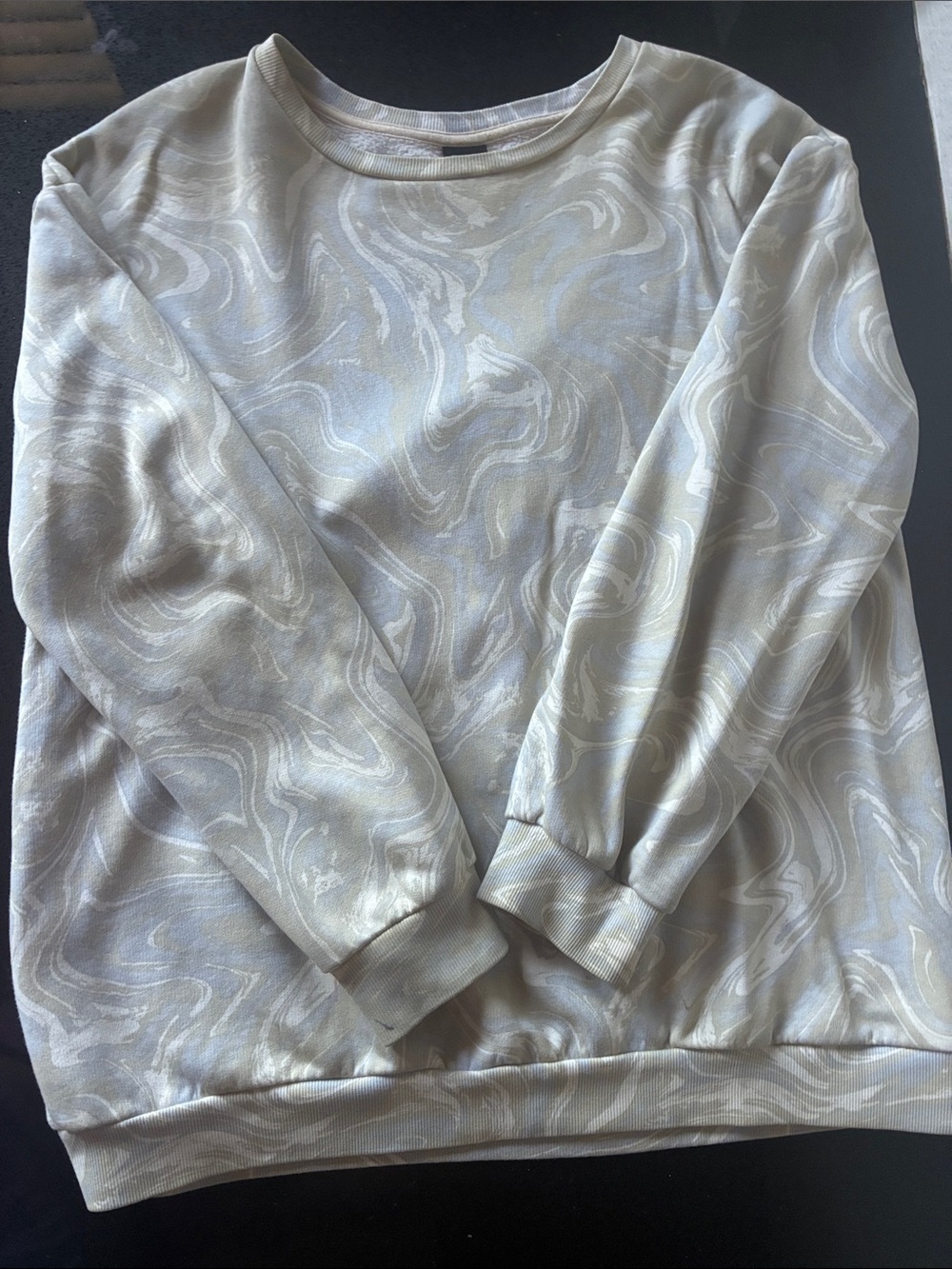 art class Cream Marble-Print Crewneck Sweater